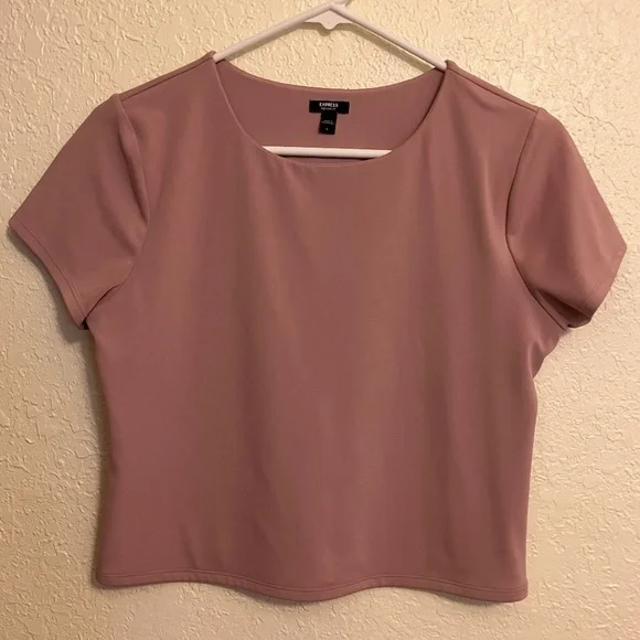 Express Body Contour Women's Top Pink Short Sleeve - Size L - Picture 1 of 7
